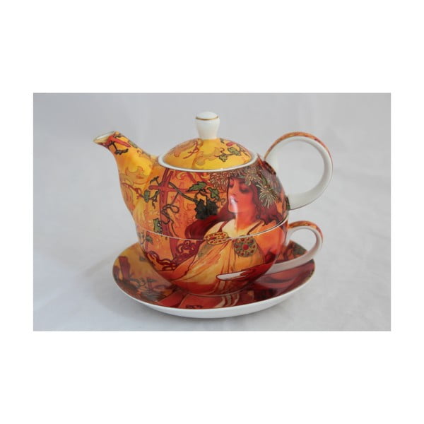 Alfons Mucha - čajnik sa šalicom Jesen