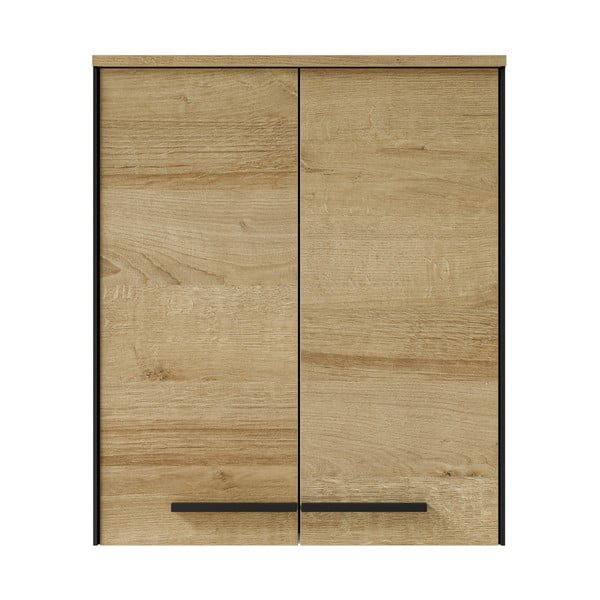 Zidni kupaonski ormarić u dekoru hrasta u prirodnoj boji 72x60 cm Quickset 395 – Pelipal