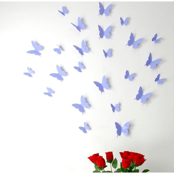 Set od 12 ljubičastih 3D naljepnica Ambiance Butterflies
