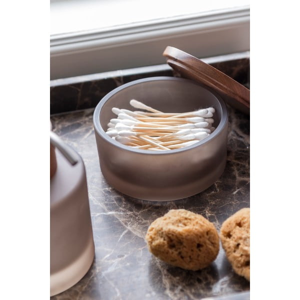 Smeđi stakleni kupaonski organizator za pamučne vatice Modest – Mette Ditmer Denmark-image-1