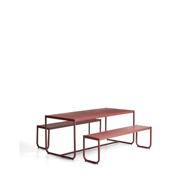 Bordo metalni vrtni blagovaonski set za 4 osobe Sotil – Kave Home
