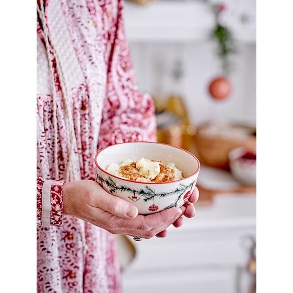 Bijele/zelene zdjelice u setu 2 kom s božićnim motivom od kamenine 500 ml Yule – Bloomingville-image-2