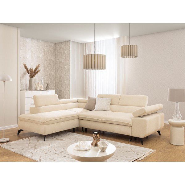 Krem kutna garnitura od šenila (s lijevim kutom/u obliku slova L) Marbeya  – Ropez-image-4