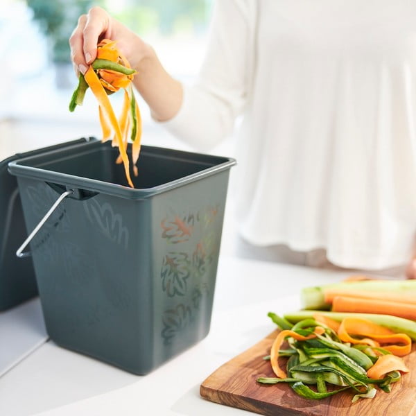 Tamno zelena posuda za kompostibilni otpad 7 l Greenlije - Rotho-image-1