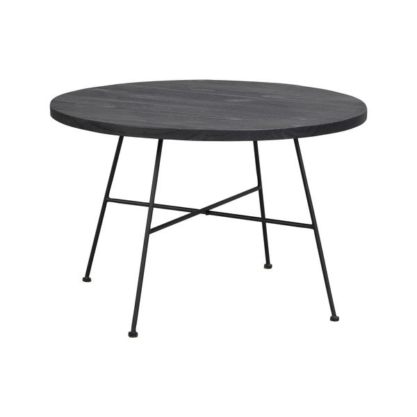 Crni stolić za kavu s pločom od borovine Pineico Grafton, ø 70 cm-image-3