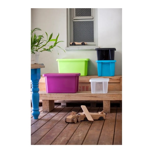 Plava kutija za pohranu s poklopcem Curver Essentials, 26 l-image-3