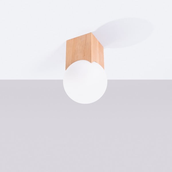 Stropna svjetiljka u prirodnoj boji sa staklenim sjenilom 12x12 cm Rayer – Sollux-image-3