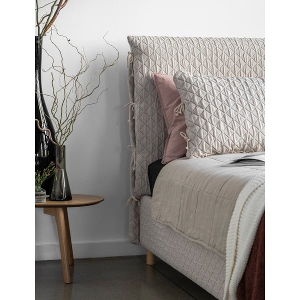 Bež tapecirani krevet za jednu osobu s letvičastim okvirom 90x200 cm Sleepy Luna - Miuform-image-4