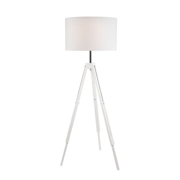 Bijela stojeća svjetiljka s tekstilnim sjenilom (visina 110 cm) Theo – LAMKUR