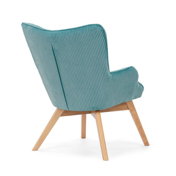 Tirkizna fotelja od samta Niko – Ropez-image-3