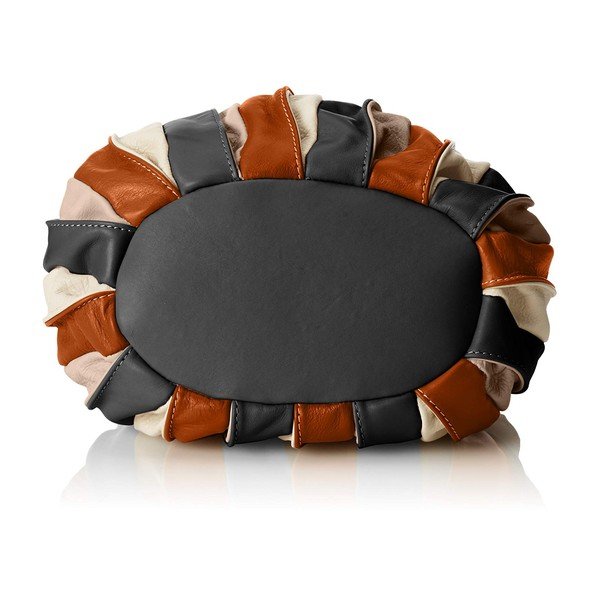 Karamel smeđe-crna kožna torba Chicca Borse Jenn-image-3