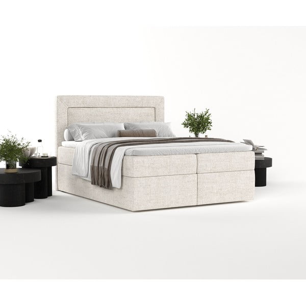 Krem boxspring krevet s prostorom za pohranu 160x200 cm Imagine – Maison de Rêve-image-2