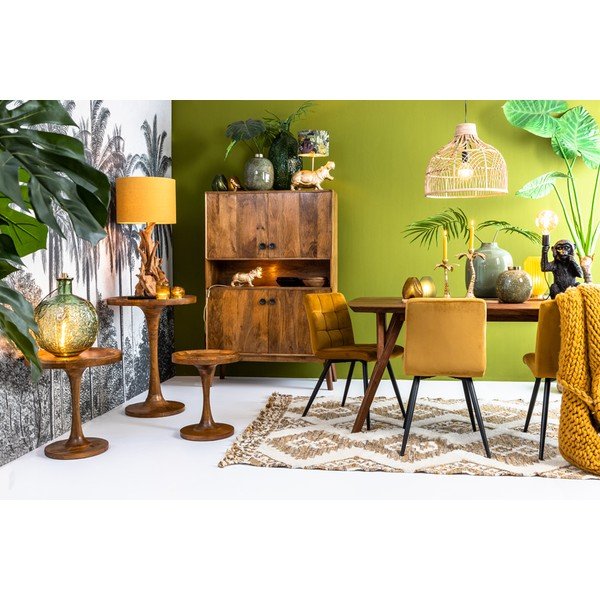 Smeđi blagovaonski stol s pločom stola od bagrema 100x200 cm Quenza – Light & Living-image-4