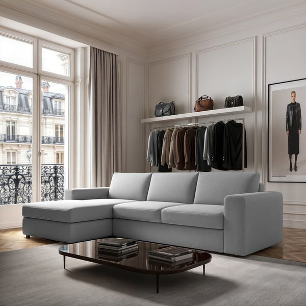 Svijetlo siva kutna garnitura (s lijevim kutom/s ležaljkom) Baga – Rodier-image-1