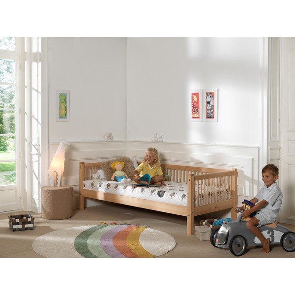 Dječji krevet od masivne bukve s podnicom 90x200 cm u prirodnoj boji Forrest – Vipack-image-4