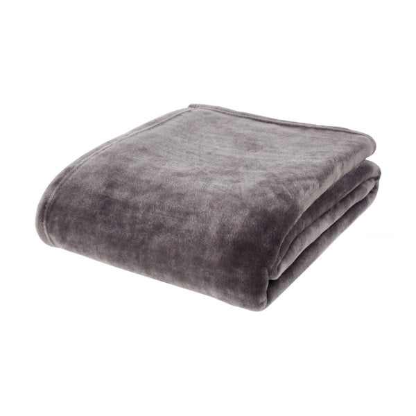 Sivi prekrivač od mikropliša za bračni krevet 245x280 cm Raschel – Catherine Lansfield