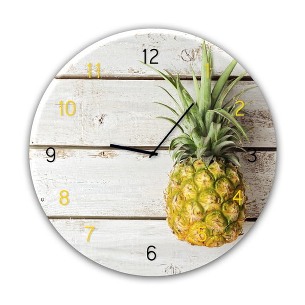 Zidni sat Styler Glassclock Pineapple, ⌀ 30 cm