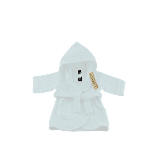 Bijeli pamučni dječji kućni ogrtač veličine 0-12 mjeseci - Tiseco Home Studio