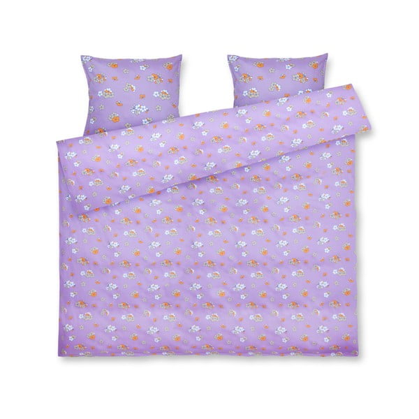 Posteljina za bračni krevet od pamučnog satena u boji lavande 200x220 cm Grand Pleasantly – JUNA