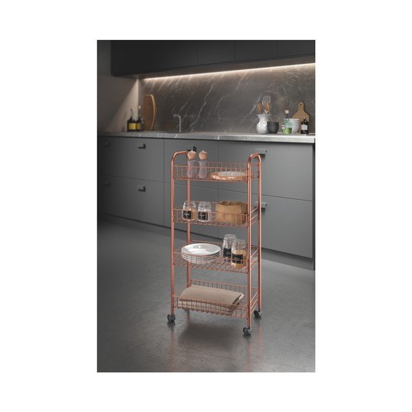 Metalna mobilna polica u bakrenoj boji 41x84 cm Ascona – Metaltex-image-2