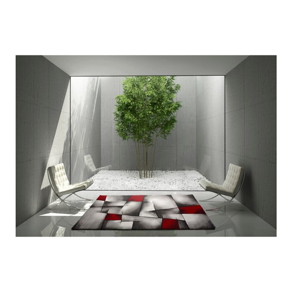 Crveno-siva tepih Universal Malmö, 140 x 200 cm-image-1