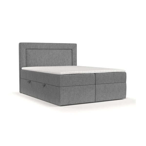 Sivi boxspring krevet s prostorom za pohranu 180x200 cm Imagine – Maison de Rêve