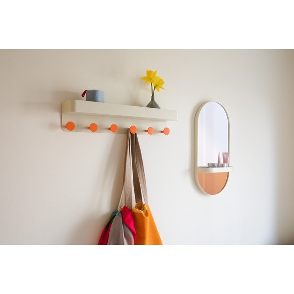 Narančasto zidno ogledalo s policom Remember Taupe-image-1