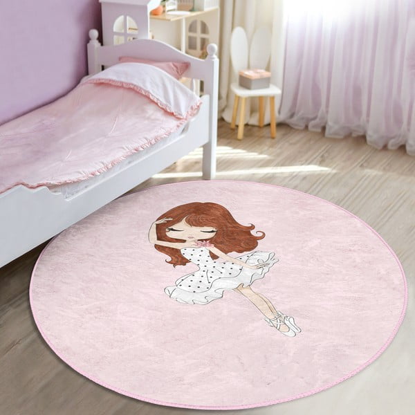 Ružičasti dječji tepih ø 80 cm Comfort – Mila Home-image-2