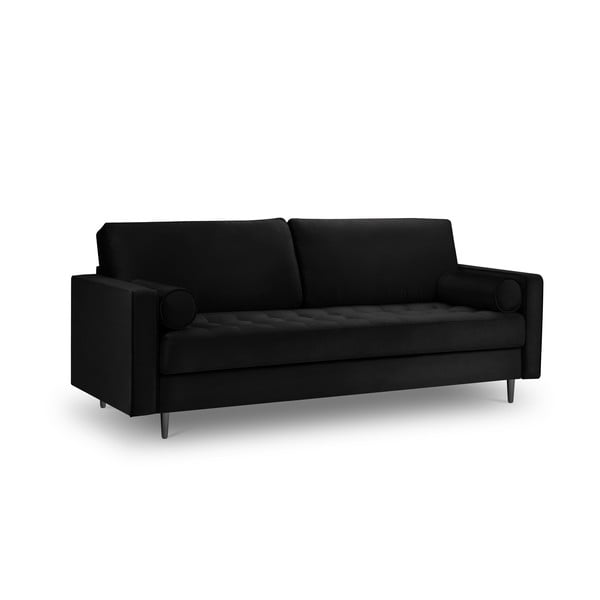 Crna baršunasta sofa Milo Casa Santo, 219 cm-image-3