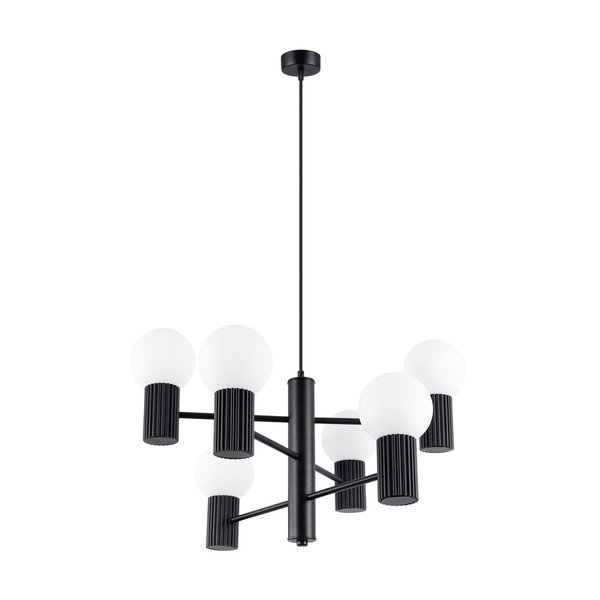 Crna viseća svjetiljka sa staklenim sjenilom Orbital – Sollux