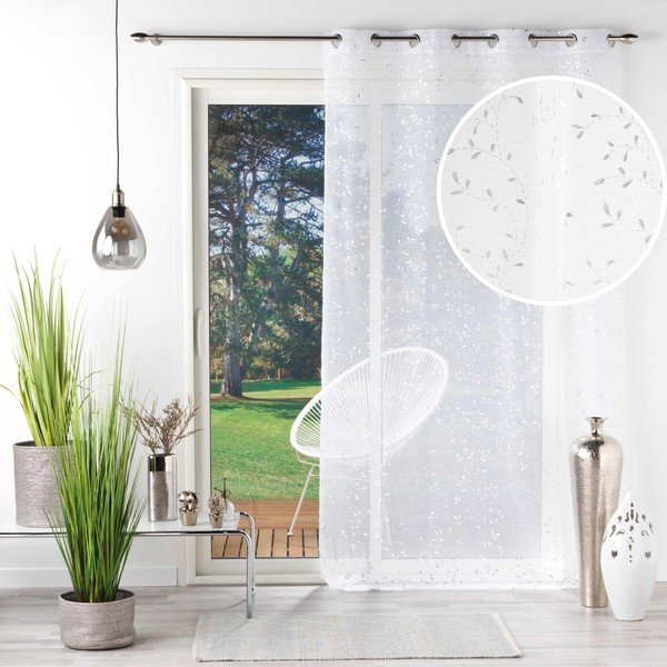 Bijela/u srebrnoj boji prozirna zavjesa od voila 140x240 cm Floressia – douceur d'intérieur-image-4