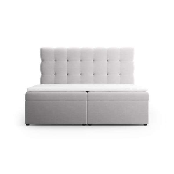Svijetlo sivi boxspring krevet s prostorom za pohranu 160x200 cm Bali – Cosmopolitan Design-image-1