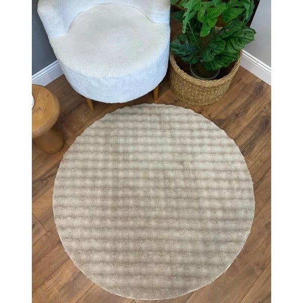 Bež perivi okrugli tepih ø 80 cm Bubble Cream – Mila Home-image-1