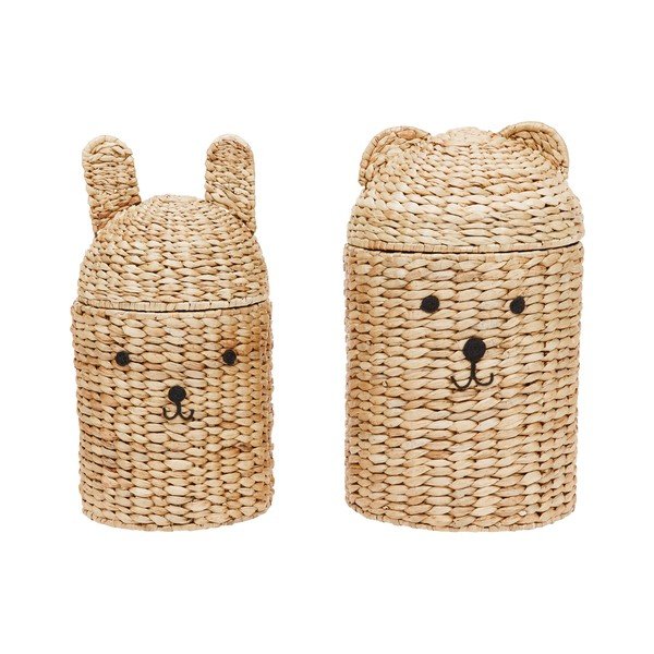 Dječje kutije za pohranu u setu 2 kom od morske trave u prirodnoj boji ø 28,5x49,5 cm Bear & Rabbit – OYOY Mini