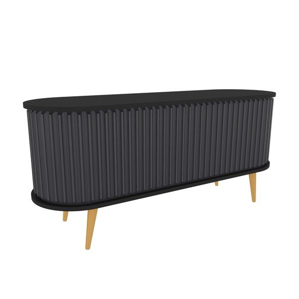 Crna/antracitno siva TV komoda 140x64 cm Stor – Kalune Design-image-2