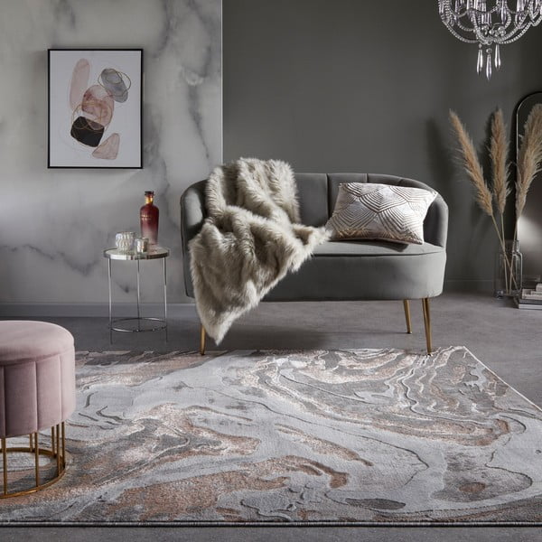 Sivi/bež tepih 120x170 cm Marbled – Flair Rugs-image-1