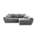 Sivi baršunasti kauč na razvlačenje Windsor & Co Sofas Nuage, desni kut
