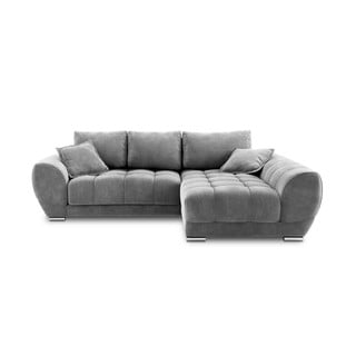 Sivi baršunasti kauč na razvlačenje Windsor & Co Sofas Nuage, desni kut
