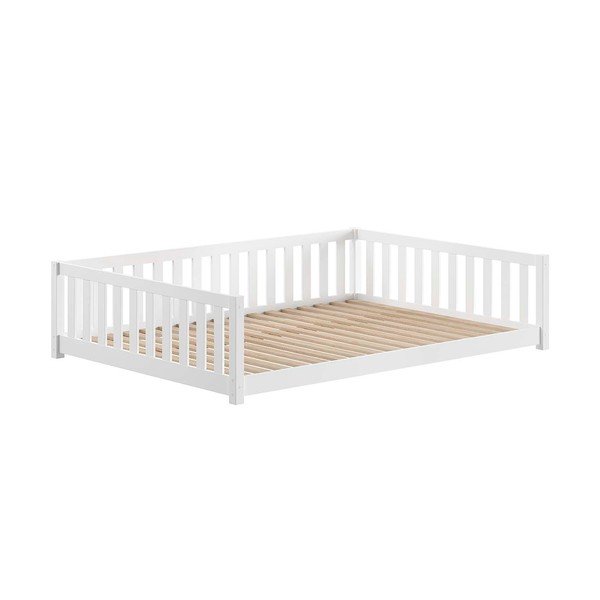 Bijeli dječji krevet od masivnog bora s dodatnim ležajem s prostorom za odlaganje s podnicom 140x200 cm Dallas – Vipack-image-2