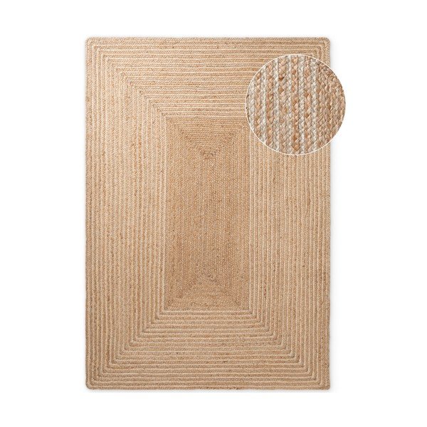 Obostrani/ručno rađen juten tepih u prirodnoj boji/u svijetloj prirodnoj boji 200x300 cm Juno – Hanse Home