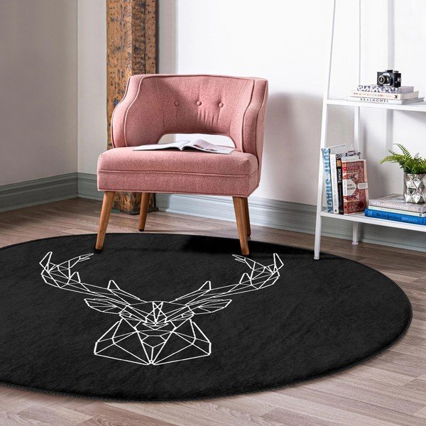 Crni periv/pogodan za robotski usisavač okrugli tepih ø 100 cm Comfort – Mila Home-image-1
