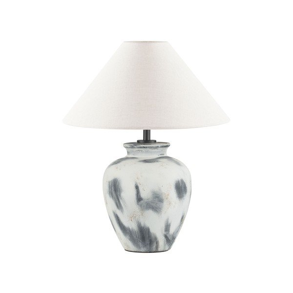 Bijela/siva stolna lampa keramička s tekstilnim sjenilom (visina 55 cm) Lupe – Nova Luce
