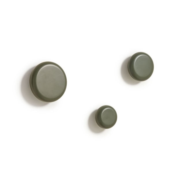 Prljavo zelene drvene zidne kuke u setu 3 kom Nadue – Kave Home