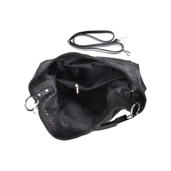 Crna kožna torbica Carla Ferreri Druhno-image-1