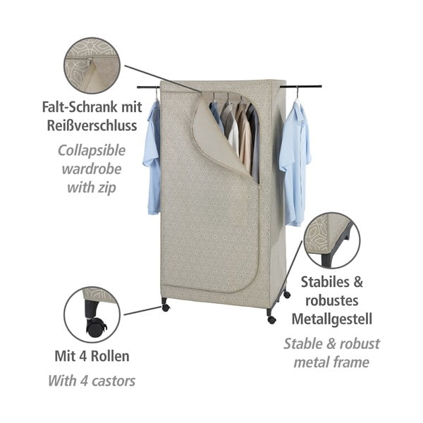 Bež tekstilni ormar 75x160 cm Balance – Wenko-image-3