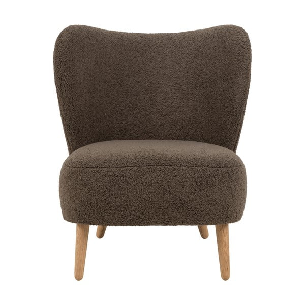 Smeđa fotelja od bouclé tkanine Elmont – Actona-image-2