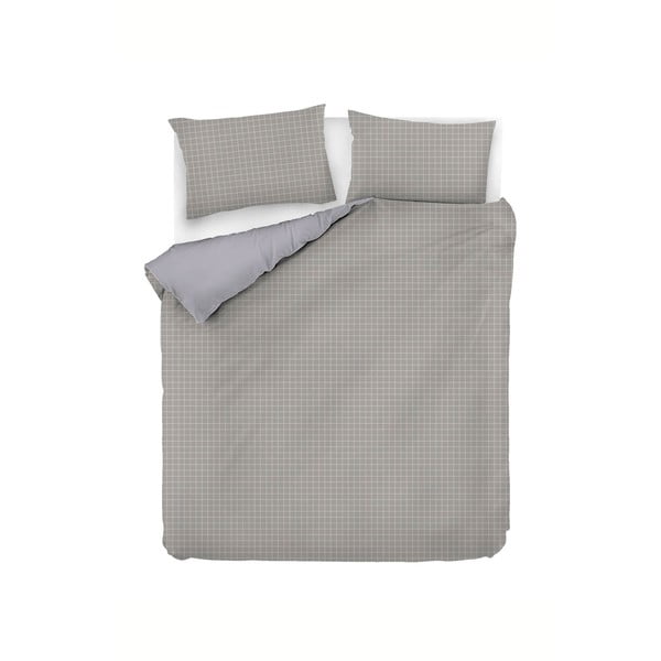 Siva produžena pamučna posteljina za bračni krevet 200x220 cm Monte - Mijolnir