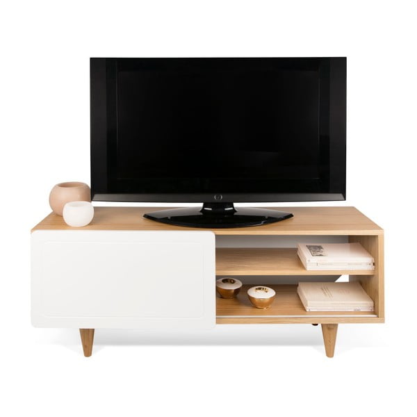 TV stol u dekoru hrastovog drveta s bijelim TemaHome Nyla detaljima