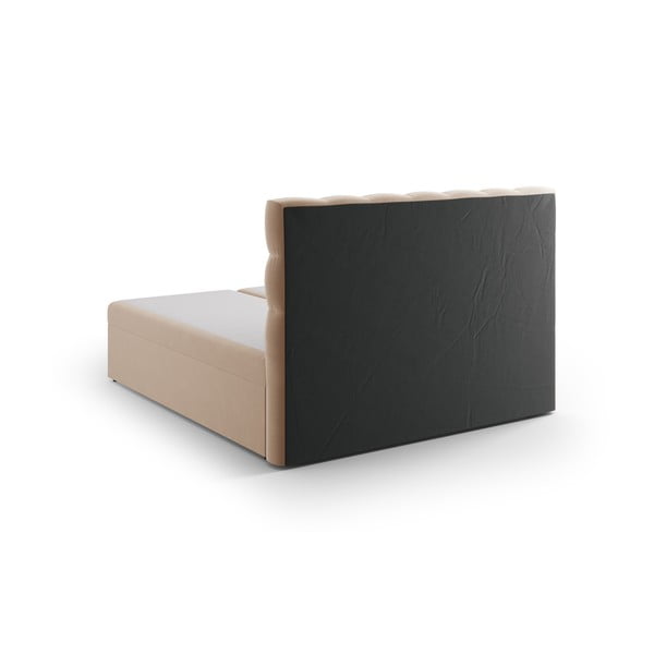 Svjetlo smeđi boxspring krevet s prostorom za pohranu 160x200 cm Bali – Cosmopolitan Design-image-3