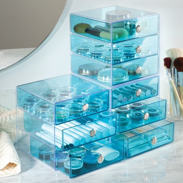 Plavi organizator na 3 kata s iDesign ladicama, 16,5 x 16,5 cm-image-1